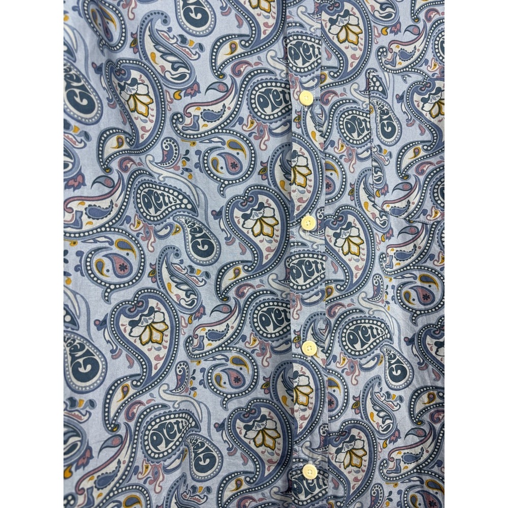 Pretty Green Paisley Shirt L Floral Slim Fit Mod Retro Britpop - Picture 10 of 11